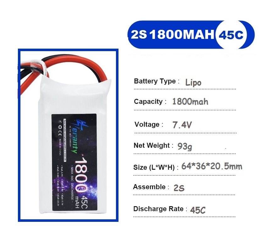 2PCS 7.4V Lipo 2S Battery 1500 - огляд і ціна Rc Hobby Drone