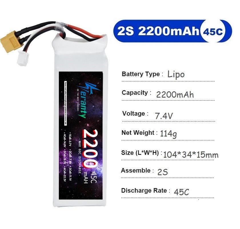 2PCS 7.4V Lipo 2S Battery 1500 - огляд і ціна Rc Hobby Drone
